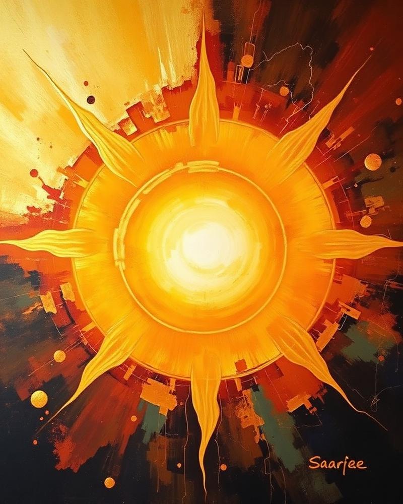Sun planetary intention artwork — Confidence, Visibility, Purpose